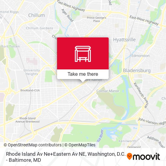 Rhode Island Av Ne+Eastern Av NE map