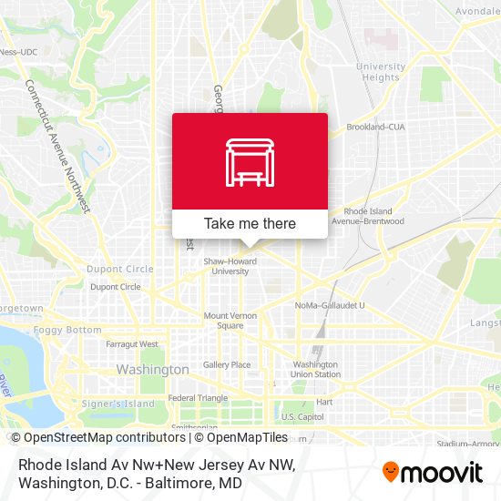 Rhode Island Av Nw+New Jersey Av NW map