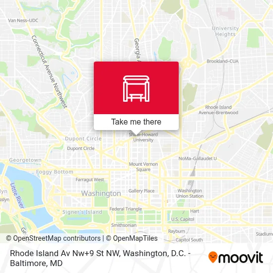Rhode Island Av Nw+9 St NW map