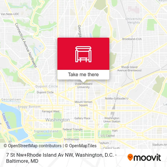 Mapa de 7 St Nw+Rhode Island Av NW