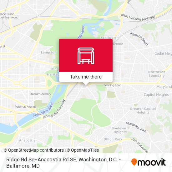 Ridge Rd Se+Anacostia Rd SE map