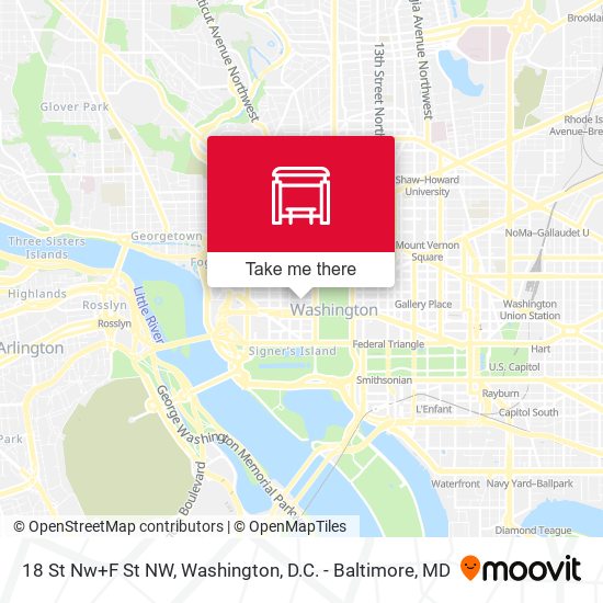 18 St Nw+F St NW map