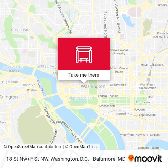 Mapa de 18 St Nw+F St NW