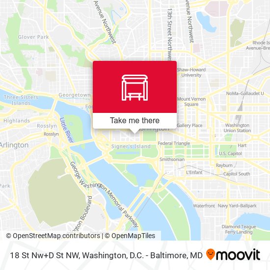 Mapa de 18 St Nw+D St NW