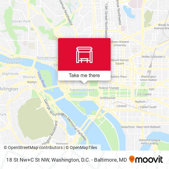 18 St Nw+C St NW map