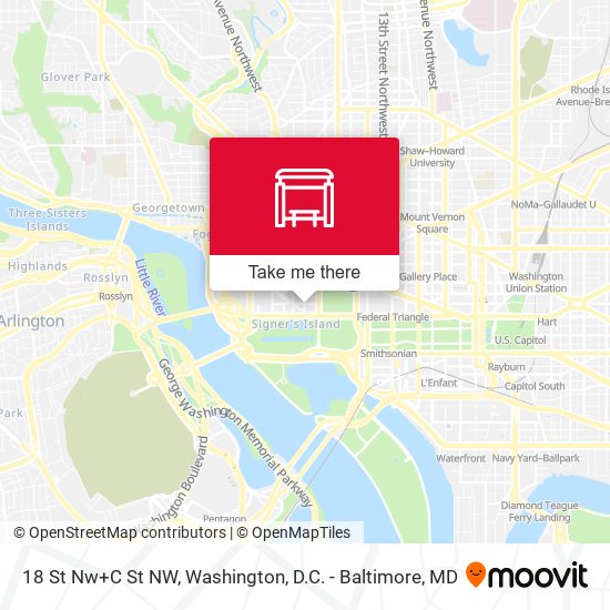 Mapa de 18 St Nw+C St NW