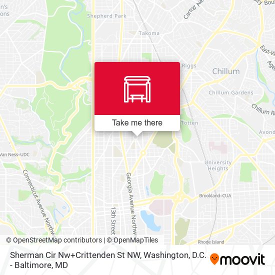 Sherman Cir Nw+Crittenden St NW map