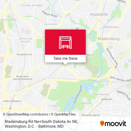 Bladensburg Rd Ne+South Dakota Av NE map