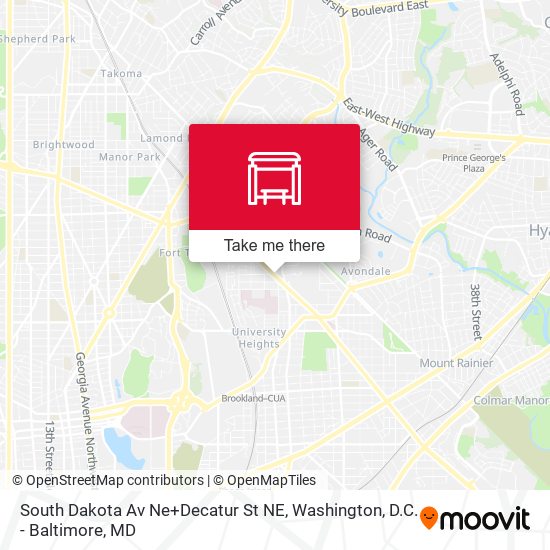 Mapa de South Dakota Av Ne+Decatur St NE
