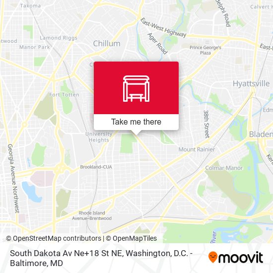 South Dakota Av Ne+18 St NE map