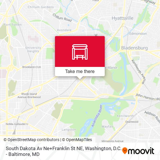 South Dakota Av Ne+Franklin St NE map