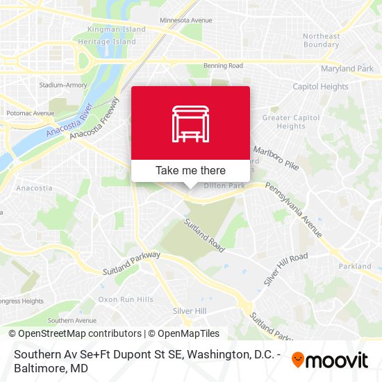 Southern Av Se+Ft Dupont St SE map