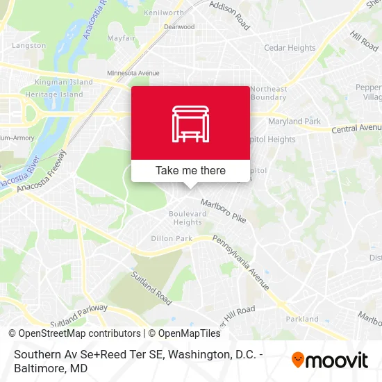 Southern Av Se+Reed Ter SE map