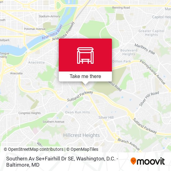 Southern Av Se+Fairhill Dr SE map