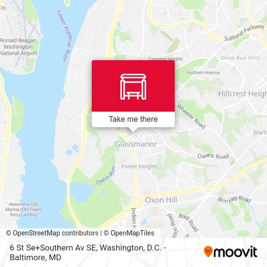 6 St Se+Southern Av SE map