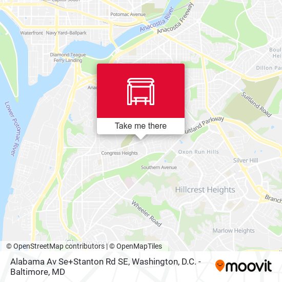 Mapa de Alabama Av Se+Stanton Rd SE