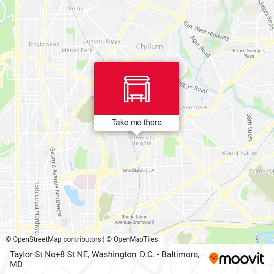 Taylor St Ne+8 St NE map