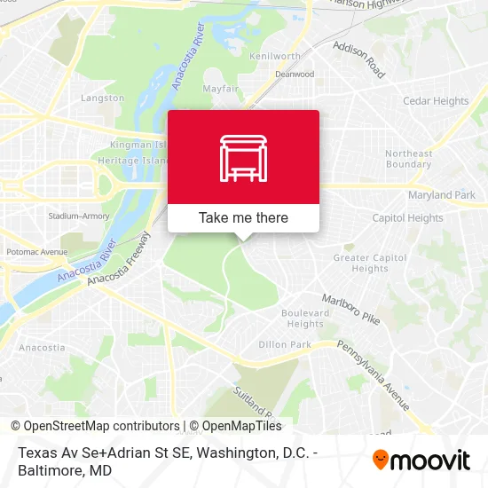 Texas Av Se+Adrian St SE map