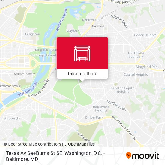 Mapa de Texas Av Se+Burns St SE