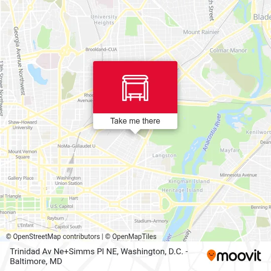Trinidad Av Ne+Simms Pl NE map