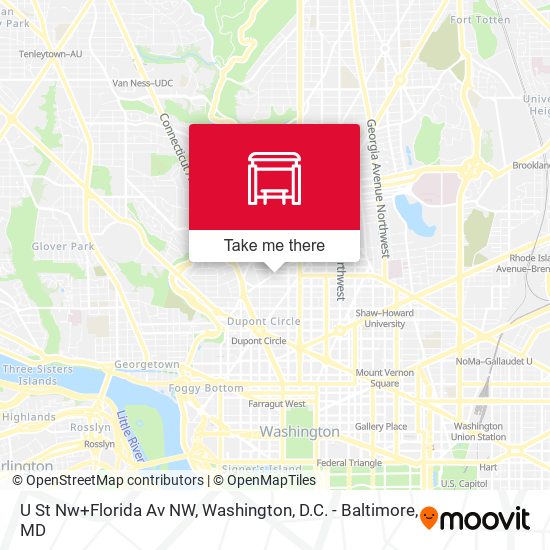 U St Nw+Florida Av NW map