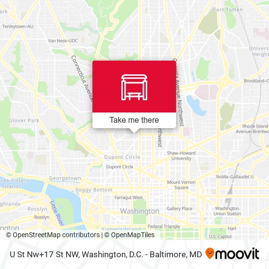 U St Nw+17 St NW map