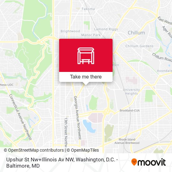 Upshur St Nw+Illinois Av NW map