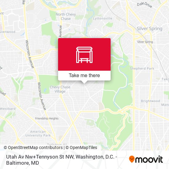 Utah Av Nw+Tennyson St NW map