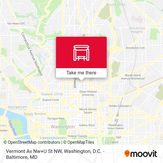 Vermont Av Nw+U St NW map