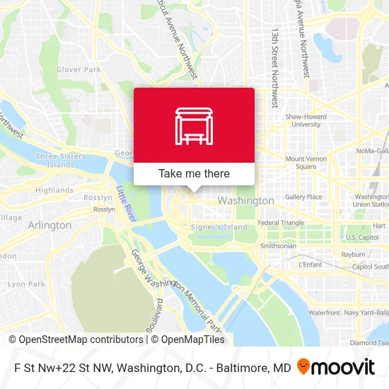 F St Nw+22 St NW map