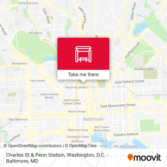 Charles St & Penn Station map