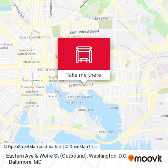 Eastern Ave & Wolfe St (Outbound) map