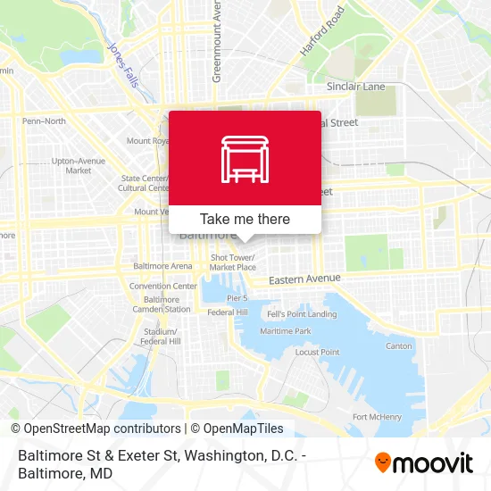 Baltimore St & Exeter St map