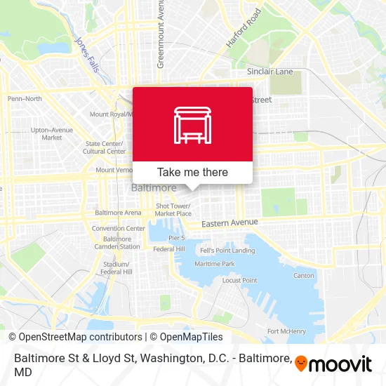 Baltimore St & Lloyd St map