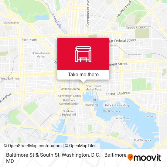 Baltimore St & South St map