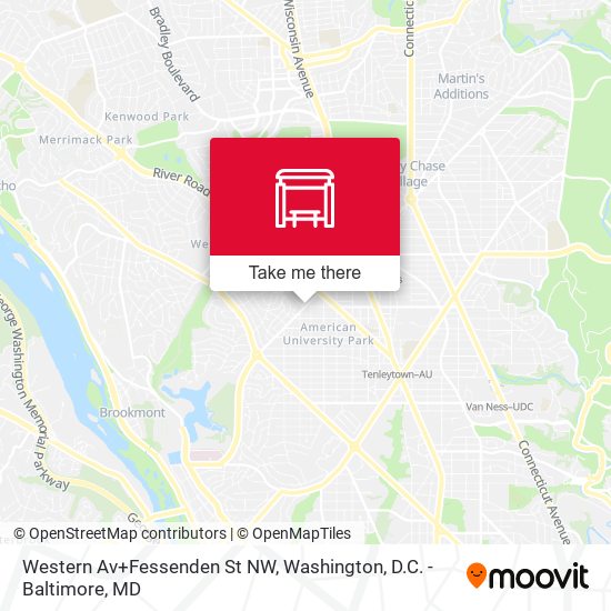 Mapa de Western Av+Fessenden St NW