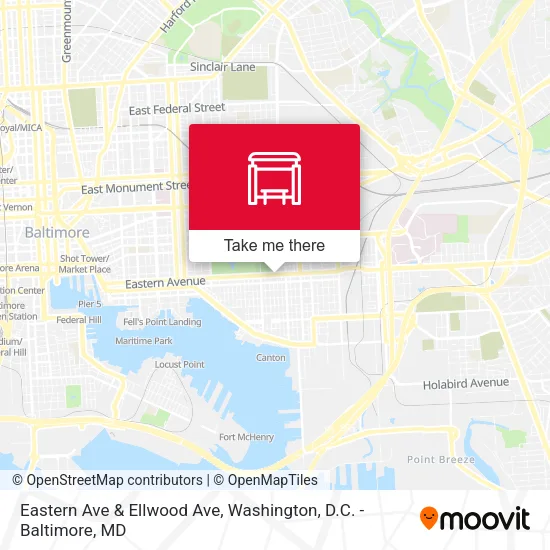 Mapa de Eastern Ave & Ellwood Ave