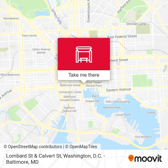Lombard St & Calvert St map