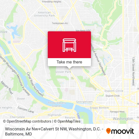 Mapa de Wisconsin Av Nw+Calvert St NW
