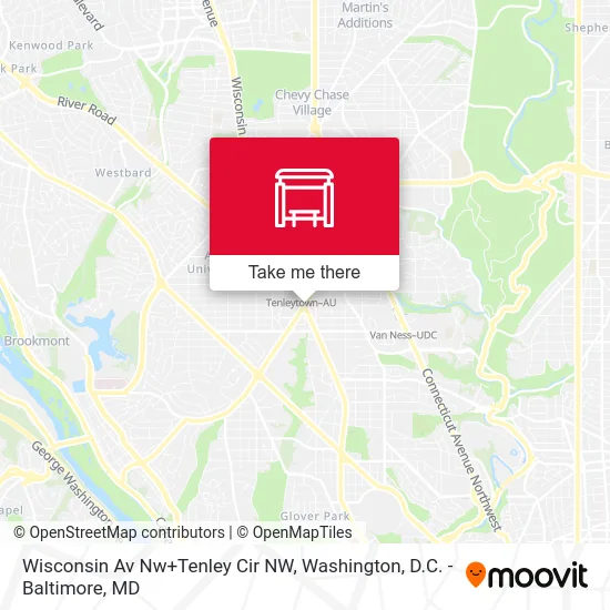 Wisconsin Av Nw+Tenley Cir NW map