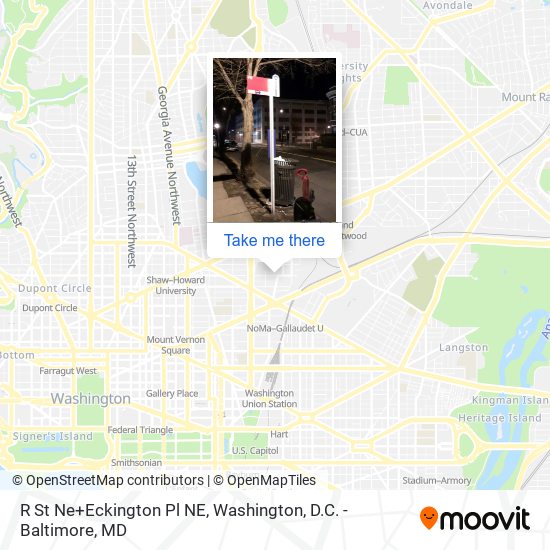 Mapa de R St Ne+Eckington Pl NE