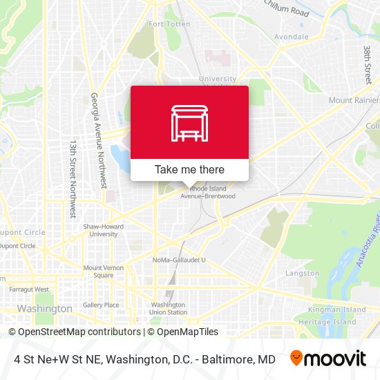 4 St Ne+W St NE map