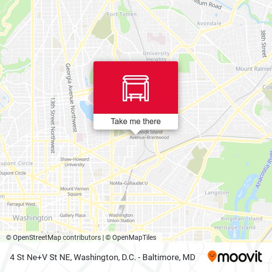 4 St Ne+V St NE map