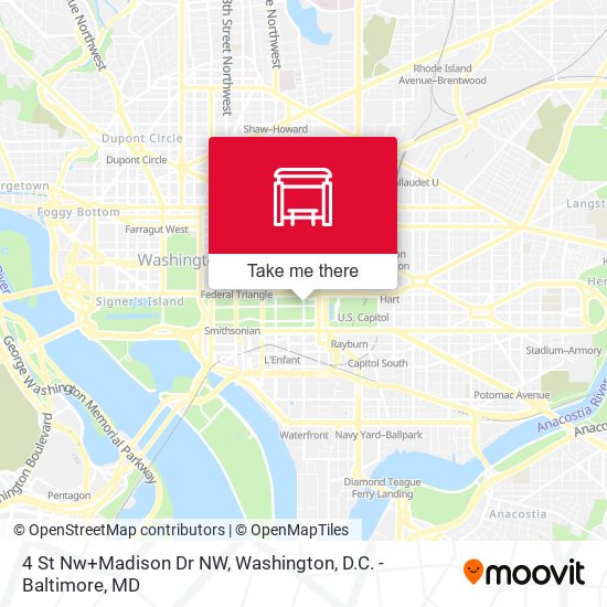 4 St Nw+Madison Dr NW map