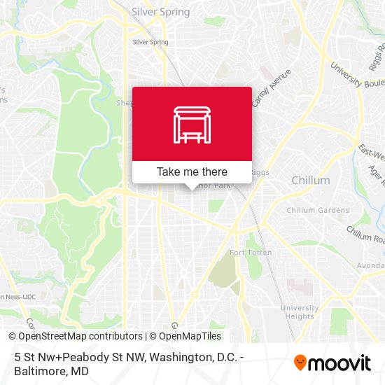 Mapa de 5 St Nw+Peabody St NW