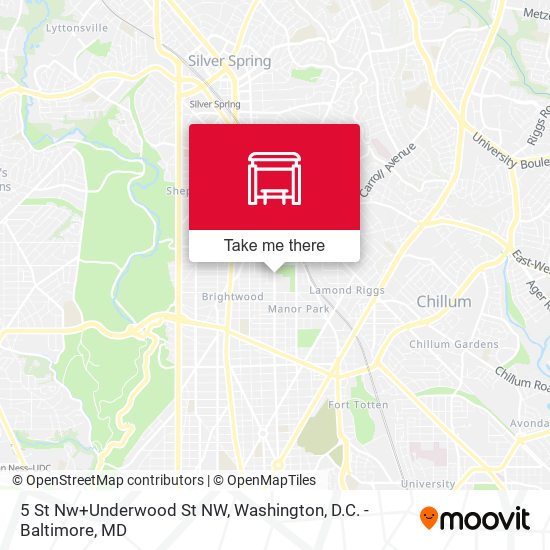 Mapa de 5 St Nw+Underwood St NW