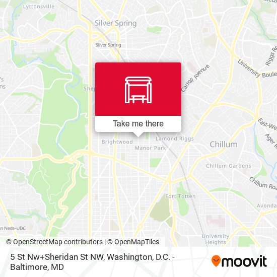 Mapa de 5 St Nw+Sheridan St NW