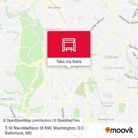 5 St Nw+Madison St NW map