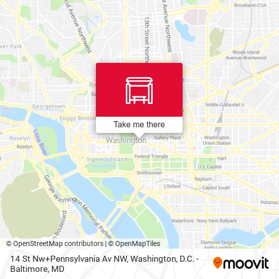 Mapa de 14 St Nw+Pennsylvania Av NW