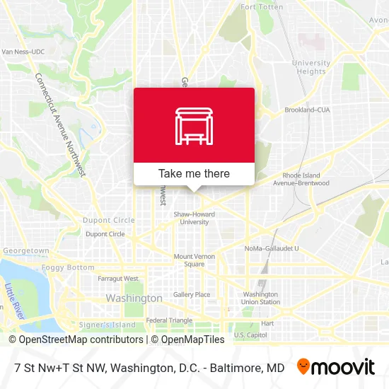 7 St Nw+T St NW map